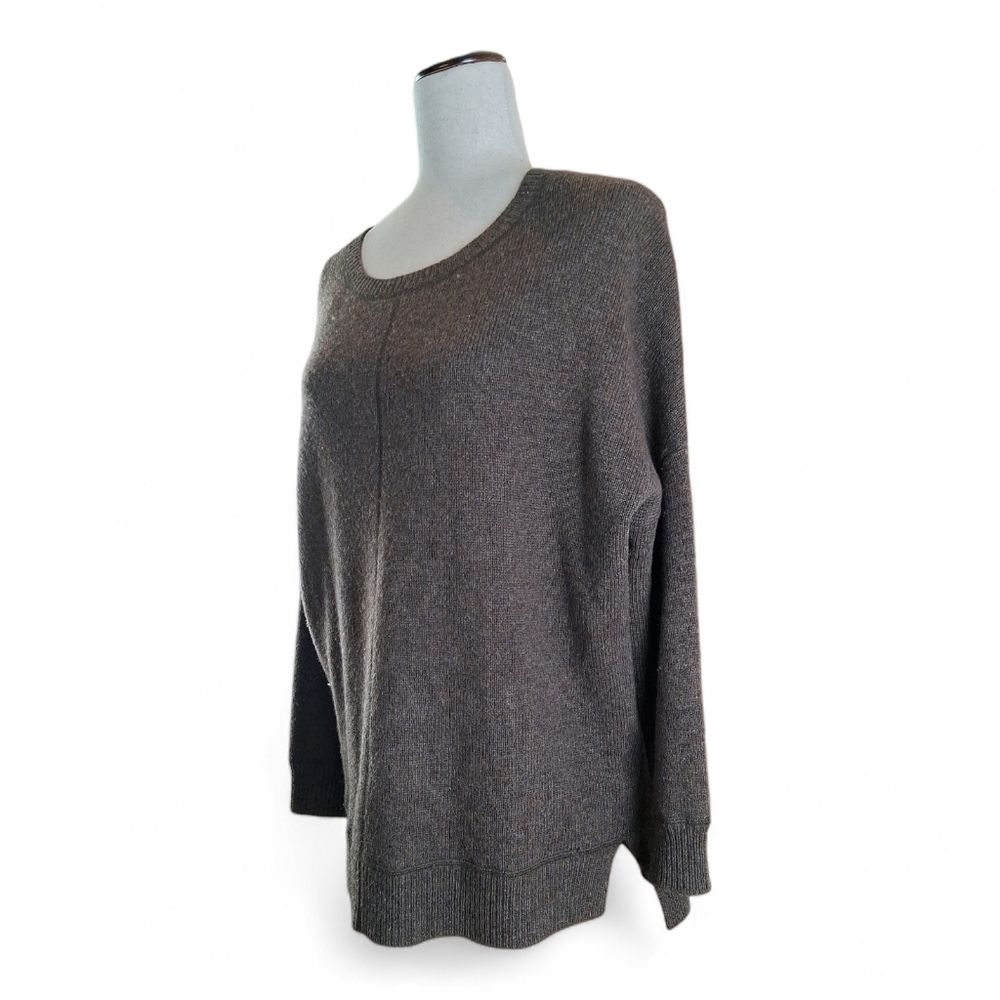 Vince Chocolate Knit Crew Neck Sweater Size S
